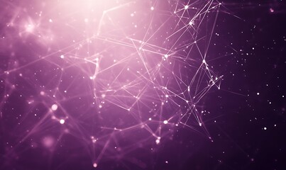 Leinwandbilder - Abstract purple background with glowing nodes and lines creating a network effect.