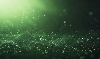 Aufkleber - Mysterious green particles shimmer in a dark, ethereal atmosphere.