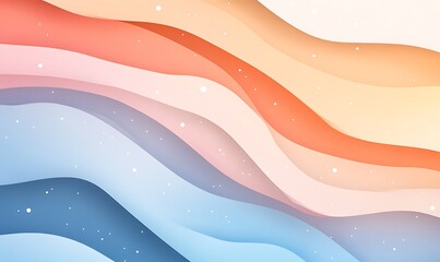 Poster - Abstract wavy background in soft pastel colors, creating a serene and calming atmosphere.