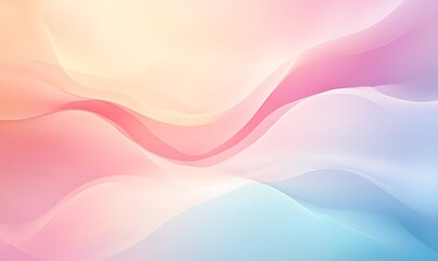 Fototapete - Soft gradient waves in pastel colors create a calming and serene background.