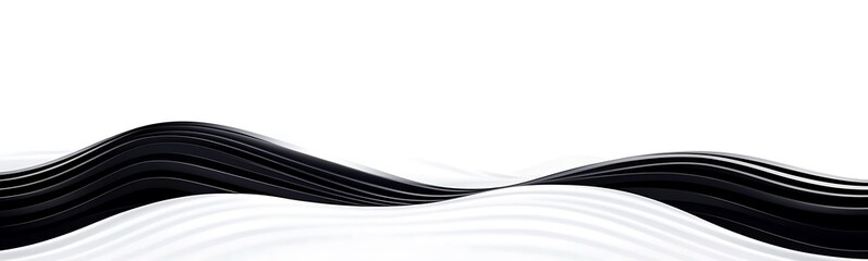 Poster - Abstract black and white wave design creating a flowing, modern look.
