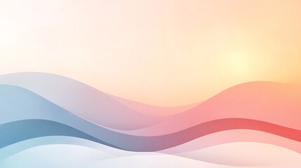Poster - Soft pastel waves blend in calming hues, creating an abstract, serene background.