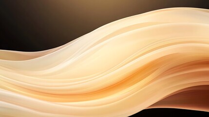 Poster - Soft, flowing waves of cream color against a dark background, creating a smooth and elegant visual effect.