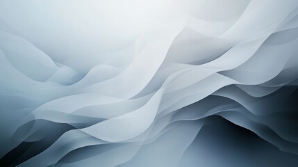 Poster - Soft, flowing waves in shades of blue and white create a serene, abstract background.
