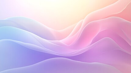 Fototapete - Soft, flowing pastel waves create a dreamy, serene atmosphere in gentle hues of pink and blue.