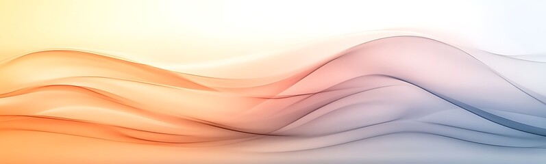 Poster - Soft abstract waves in warm colors creating a serene and flowing background.