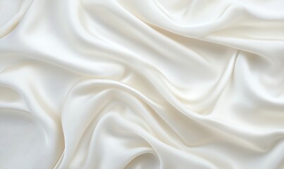 Poster - Soft, elegant white fabric draping smoothly, showcasing its luxurious texture and sheen.