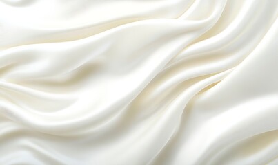 Poster - Soft, luxurious white silk fabric with elegant folds and smooth texture.