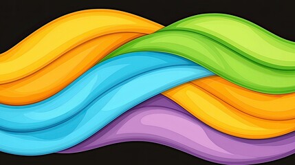 Poster - Abstract Colorful Waves Intertwined Design