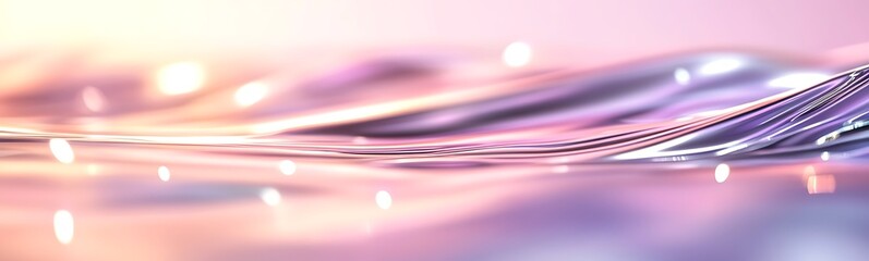 Leinwandbilder - Soft flowing waves with pastel colors and light reflections create a serene, abstract atmosphere.