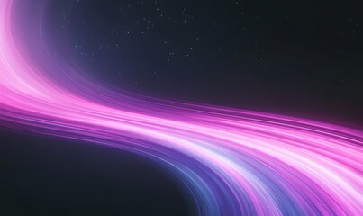 Aufkleber - Vibrant, flowing light trails in pink and blue against a dark background, creating a dynamic visual effect.