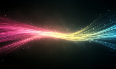 Aufkleber - Colorful light waves create a dynamic, abstract background with a vibrant gradient effect.