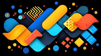 Poster - abstract colorful geometric shapes design composition