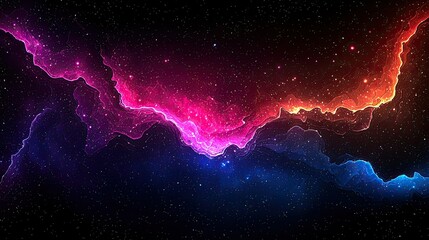 Poster - Abstract Cosmic Nebula with Vibrant Color Streams