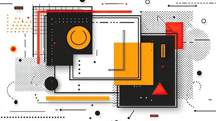 Poster - abstract geometric design featuring bold shapes and colors