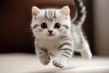 Charming and Cuddly Domestic Kitten Engaging with Children