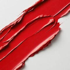 Aufkleber - High-Gloss Metallic Red Lip Display Striking Artistic Textures for Luxury Cosmetics Branding and Visual Storytelling in Glamour and Fashion Campaigns