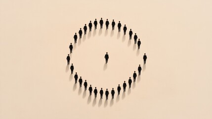 Aufkleber - Contemporary Minimalism in Military Formation - Uniformed Troops in Geometric Precision on Neutral Background for Strategic Planning and Team Cohesion Visualization