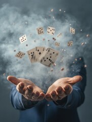 Aufkleber - Illusionary Card Magic Sleight of Hand with Gloved Precision - Visual Entertainment Content for Modern Event Marketing and Performance Artistry Showcase