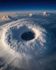 Fototapete - Contemporary Satellite Imagery Dynamic Spiral Storm Over Ocean - Advanced Weather Monitoring and Climate Research Insights for Business Innovation and Environmental Strategy