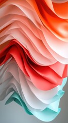 Aufkleber - Contemporary Wave-Inspired Architectural Installation with Vibrant Gradient Textures - Modern Event Venue Design and Experiential Marketing Sculpture for Dynamic Audience Engagement
