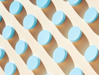 Poster - Harmonious Light Blue Forms on Cream Background Modern Aesthetic for Digital Branding and Design Clarity in Business Innovation and Marketing Visualization