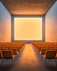 Aufkleber - Ambient Modern Auditorium Design Speakers Projection Screen and Theater Seating for Dynamic Conferences - Enhancing Business Presentations and Knowledge Sharing in Architectural Spaces