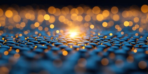 Aufkleber - Futuristic Data Visualization Illuminated Nodes on Reflective Metal Surface for Cutting-Edge Tech Presentations and Digital Network Analytics in Professional Environments