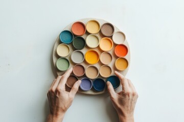 Aufkleber - Minimalist Color Trends Circular Gradient Swatch Display for Design Inspiration in Creative Marketing and Aesthetic Branding - Illuminated Modern Palette Exploration