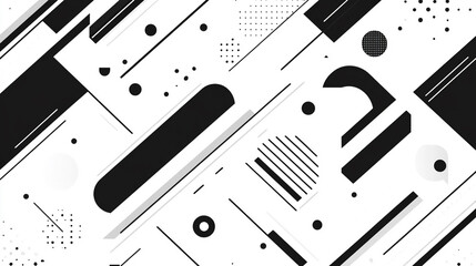 Fototapete - A white background with abstract lines and circles, A minimalist arrangement of various white objects on flat white background, Seamless pattern modern abstract high textured image.