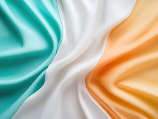Poster - Luxurious Silk Skincare Music Release Iridescent Colors and Smooth Textures - Wellness Lifestyle Marketing and Premium Spa Branding for Modern Users