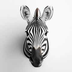 Poster - Minimalist Visual Impact Zebra on High-Contrast White Canvas for Leadership Concept Art - Bold Office Decor and Branding
