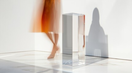 Aufkleber - Crystal Transparency in Minimal Design Futuristic Healthcare Reception with Unique Glass Elements - Elevating Patient Experience and Modern Functional Aesthetics