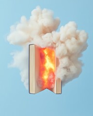Poster - Ethereal Book Design Vintage Hardcover with Mystical Glow and Mist Effect - Creative Publishing Imagery for Digital Storytelling and Imaginative Branding Projects