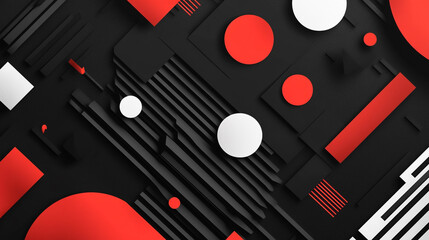 Fototapete - Abstract black and white pattern forming modern  geometric pattern, bold lines, retro-inspired design, modern elements for web banner, triangle and square lines art and trendy pattern background.