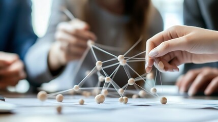 Fototapete - Collaborative Teamwork in Action Creating Innovative Connections with Models : Generative AI