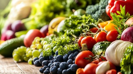 Poster - Vibrant assortment of fresh organic vegetables arranged beautifully for healthy eating lifestyle : Generative AI
