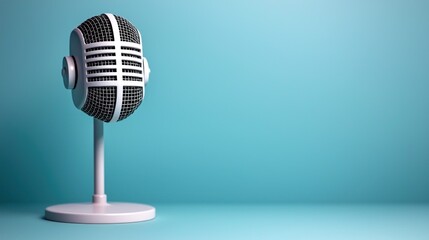 Wall Mural - vintage microphone on a minimalist background, perfect for music themes and audio projects