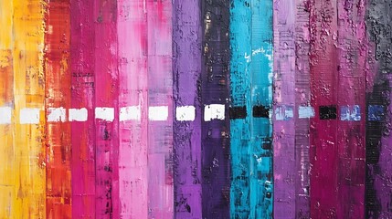 Aufkleber - Vibrant Abstract Painting with Bold Colors and Expressive Lines : Generative AI