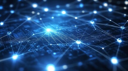 Abstract business corporate technology background featuring AI, digital innovation, and modern network systems, showcasing advanced technology concepts with dynamic animations.
