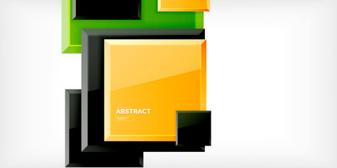 Wall Mural - shiny glossy metallic or plastic square design background. vector illustration for wallpaper, banner