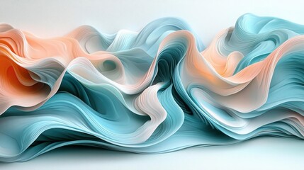Poster - Abstract Geometric Wave Design With Pastel Colors