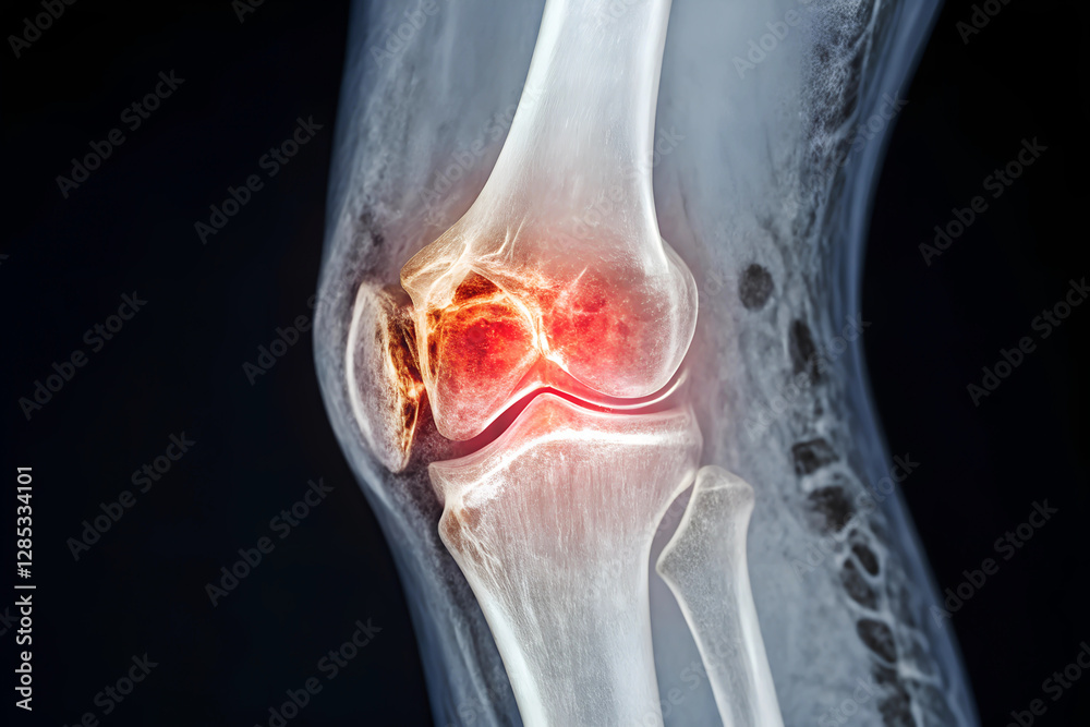 Arthritis a swollen and inflamed joint with redness and stiffnes Stock ...