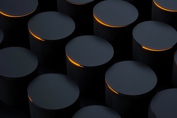Poster - Abstract seamless pattern with minimal background featuring cylindrical shapes and subtle lighting effects, Abstract seamless of minimal 3d background