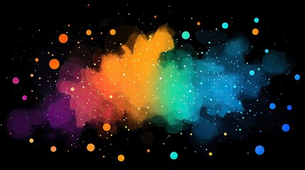 Poster - Abstract Colorful Nebula Paint Splashes Design
