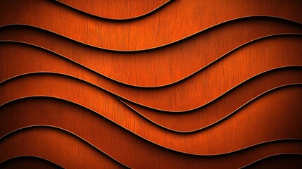 Poster - Abstract Orange Wooden Waves Pattern Design