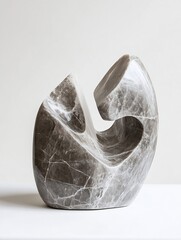 Poster - Elegant Abstract Marble Sculpture Showcasing Unique Modern Form : Generative AI