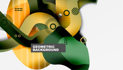 Aufkleber - Abstract liquid shapes and lines background