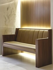 Poster - Sleek modern sofa in a stylish minimalist interior design with elegant lighting effects : Generative AI