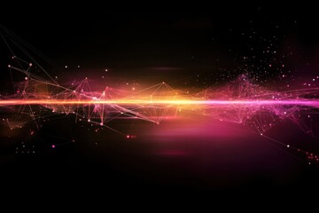 Poster - Abstract network connection background showcasing vibrant technology design with dynamic colors, Abstract network connection background Technology and Connectivity Concept